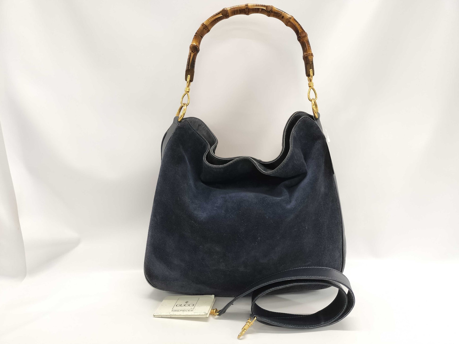 GUCCI Bamboo Suede Tote Bag