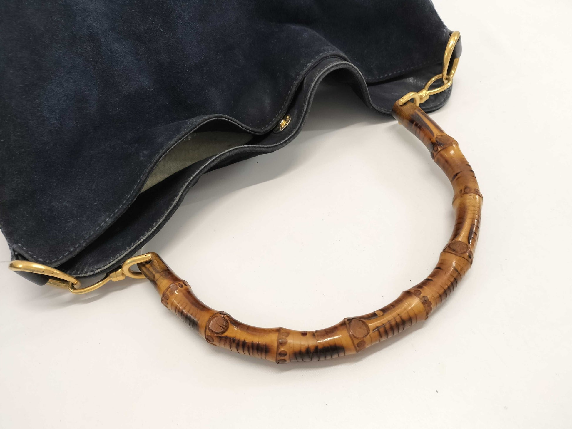 GUCCI Bamboo Suede Tote Bag