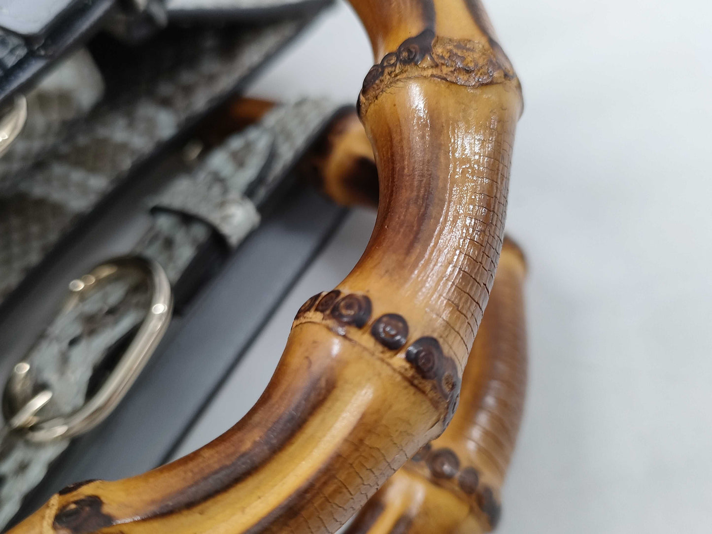 GUCCI Bamboo Diana Small Python Handbag