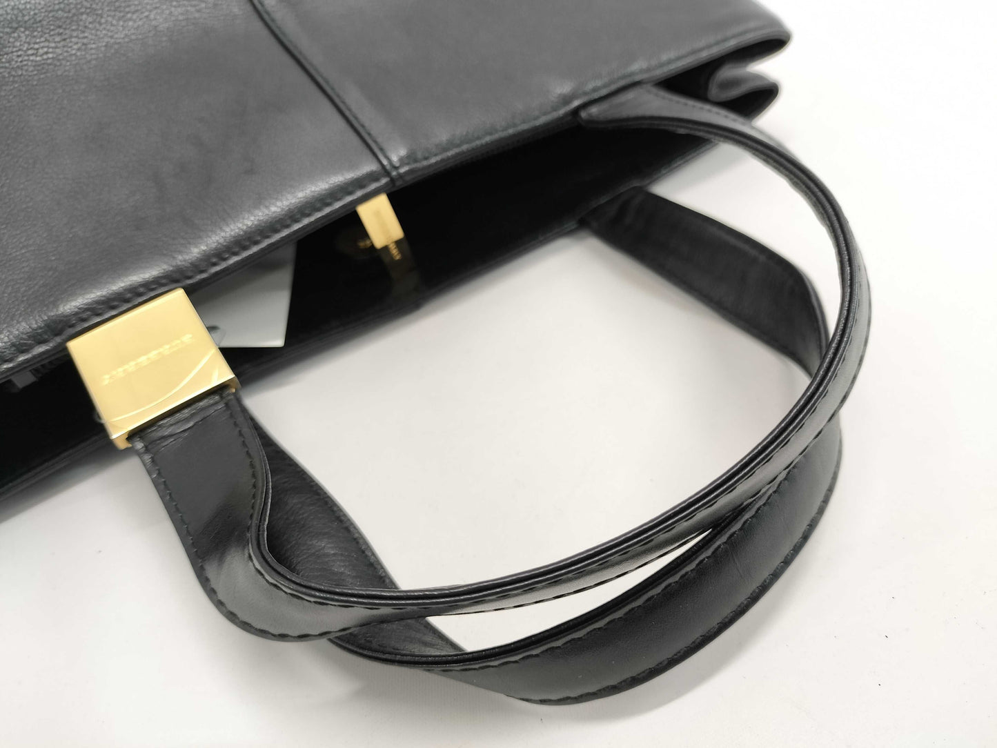 BURBERRY Leather Hand Square Plate Handbag