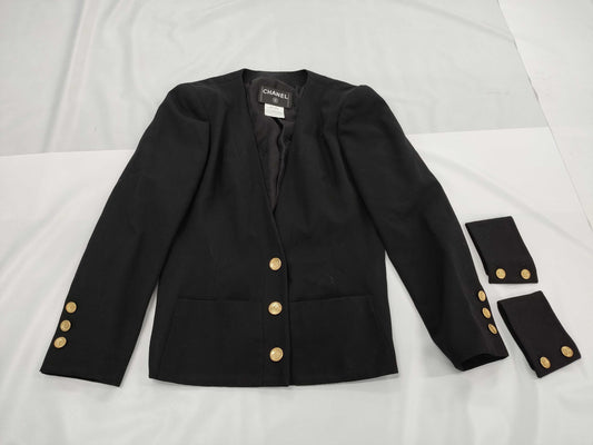 CHANEL Gold Button Jacket Jacket