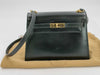 HERMES Kelly Mini Shoulder Bag in Black Box Calf Leather with GD Hardware and 〇Q Stamp