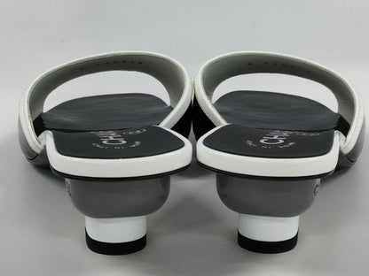 CHANEL enamel two-tone sandals