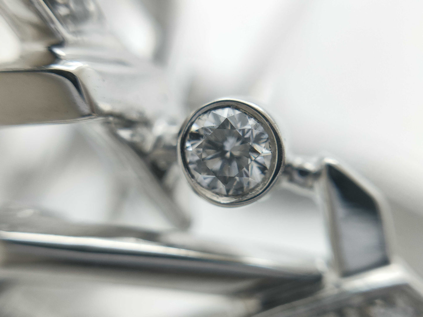 CHANEL Element #48 Rutilated Quartz and Diamond Ring, WG 750, 19.6g 