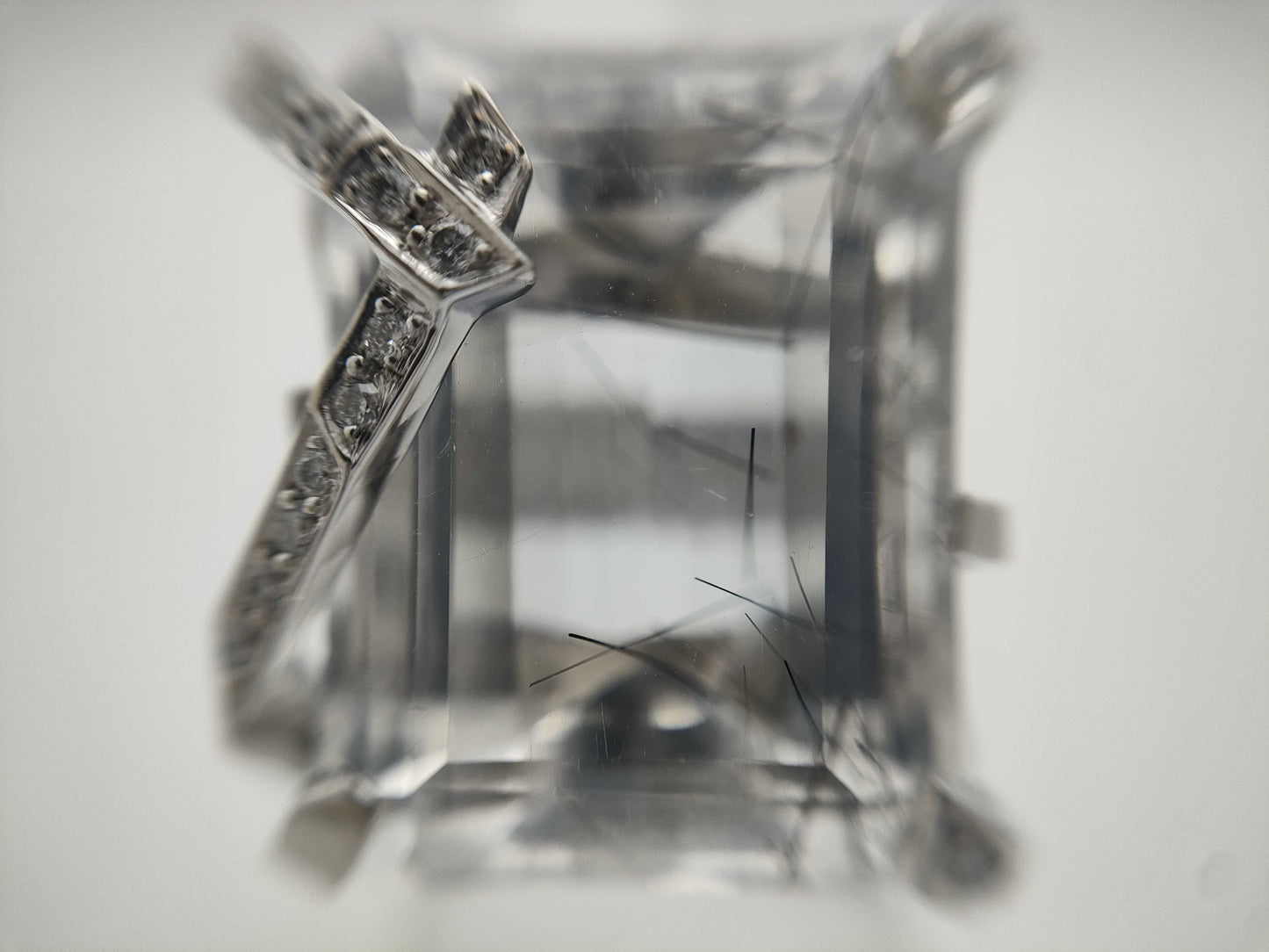 CHANEL Element #48 Rutilated Quartz and Diamond Ring, WG 750, 19.6g 