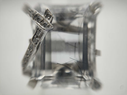 CHANEL Element #48 Rutilated Quartz and Diamond Ring, WG 750, 19.6g 