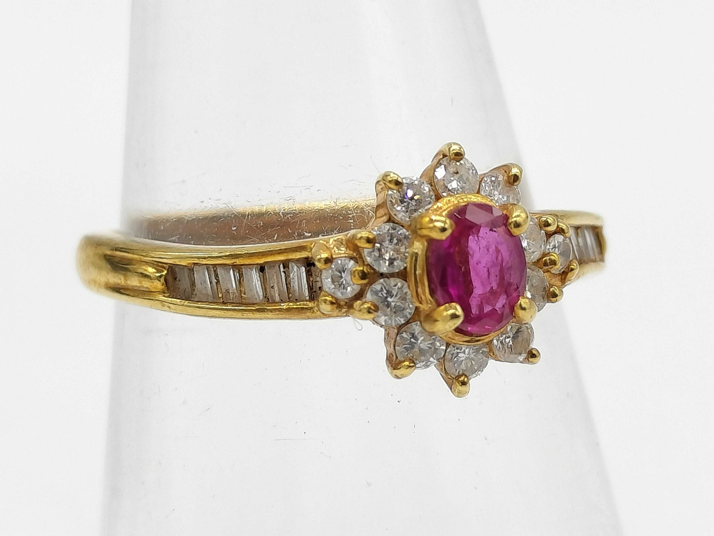 Ruby D0.24ct K18 2.7g Ring 