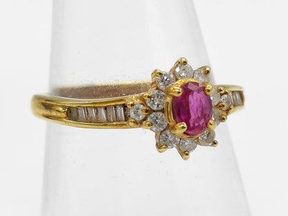 Ruby D0.24ct K18 2.7g Ring 
