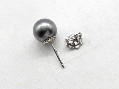 MIKIMOTO Black Pearl Earrings, Diameter 9.7mm, 750g, 4.2g 