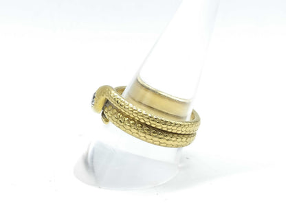 Snake Motif D0.20ct K20 14.4g Ring 