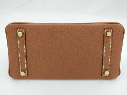 HERMES Birkin 25 Gold Togo Handbag
