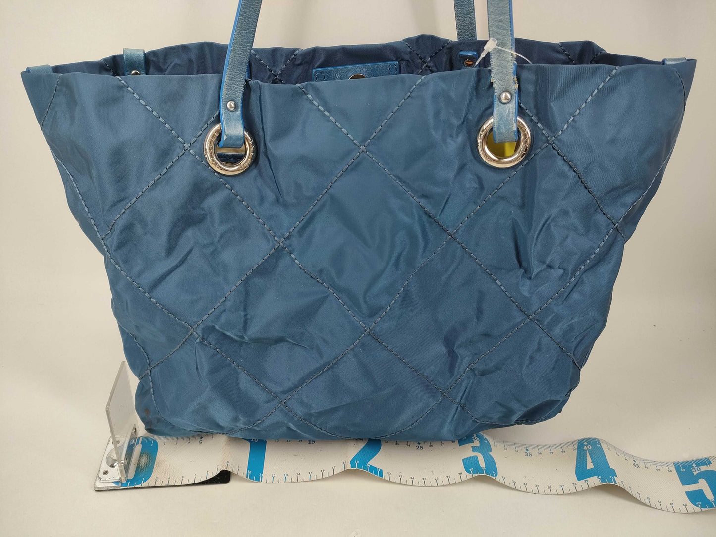 MONCLER Moncler Tote Nylon Quilted Blue Tote Bag