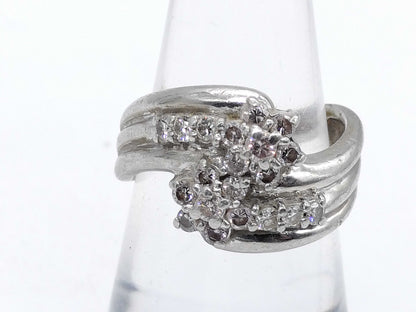 D0.37ct/0.24ct Pt900 9.0g Ring 