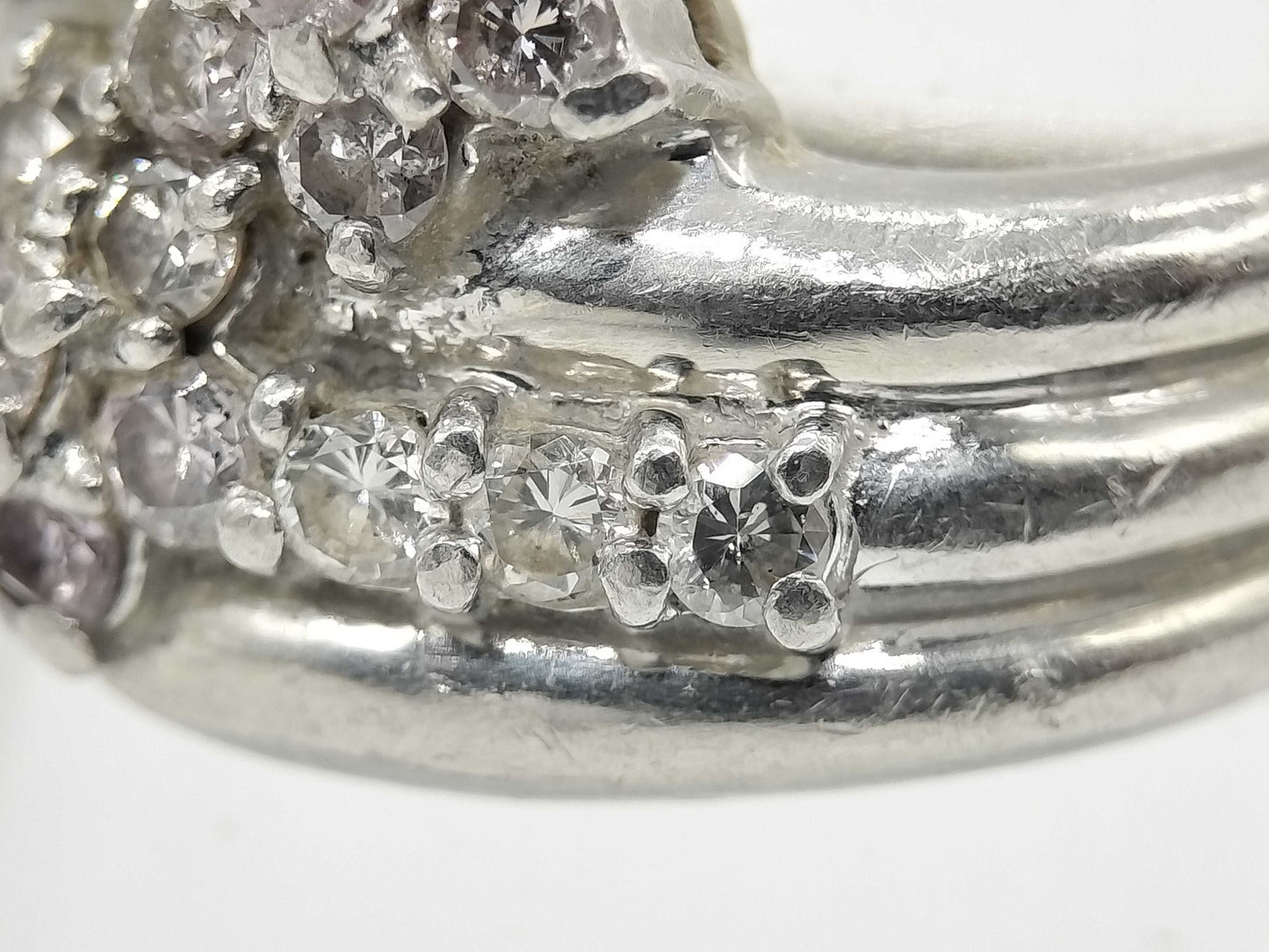 D0.37ct/0.24ct Pt900 9.0g Ring 