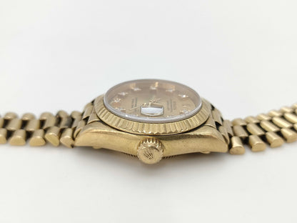 ROLEX 69178G S360950 Champagne Dial President Bracelet Women's Watch