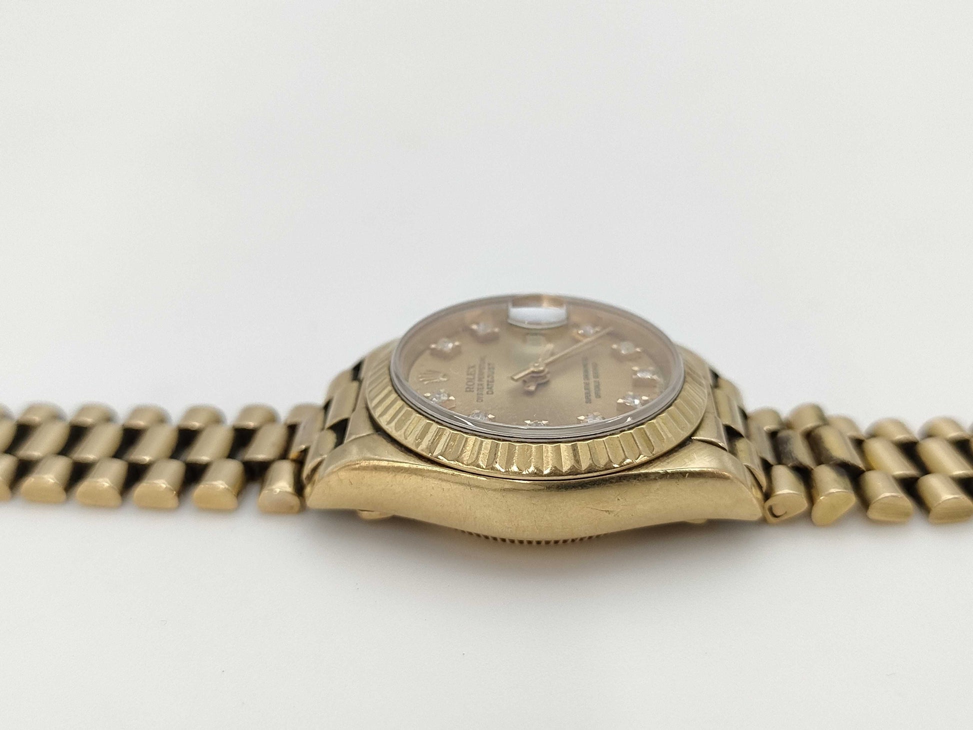 ROLEX 69178G S360950 Champagne Dial President Bracelet Women's Watch