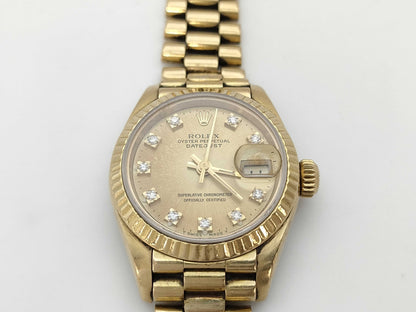 ROLEX 69178G S360950 Champagne Dial President Bracelet Women's Watch