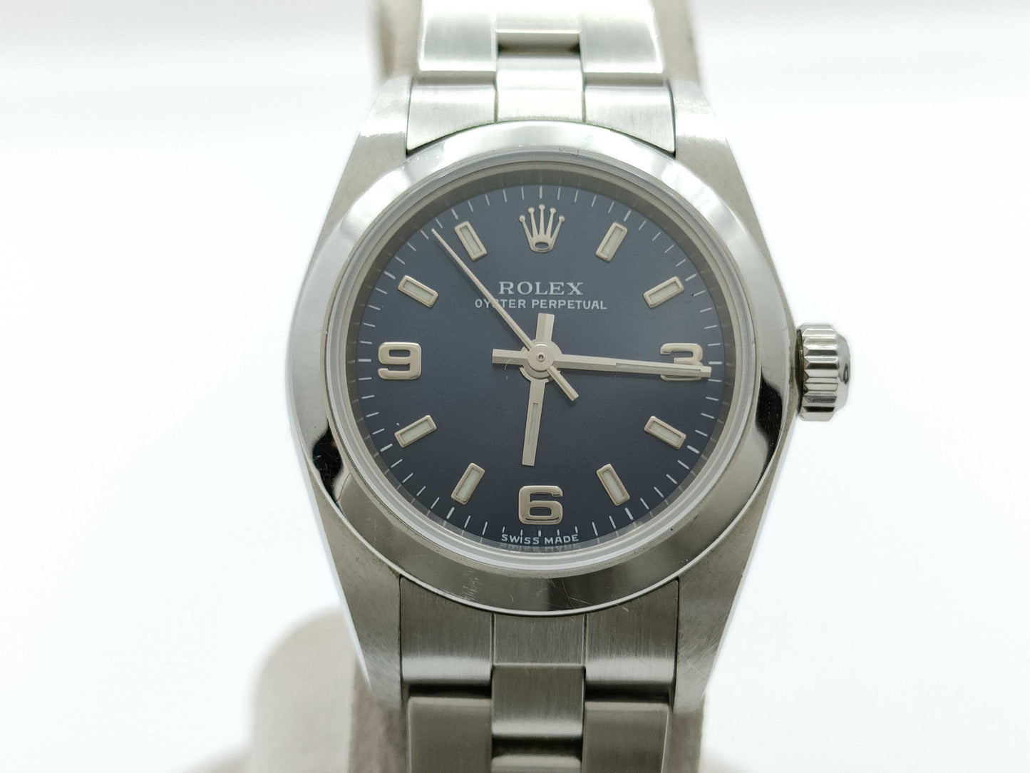 ROLEX 76080 A892605 Blue Dial Oyster Women's Watch