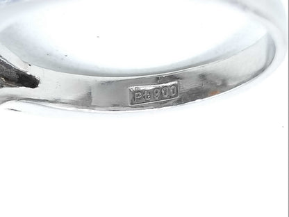 Fire Opal and Diamond Pt900 8.7g Ring 