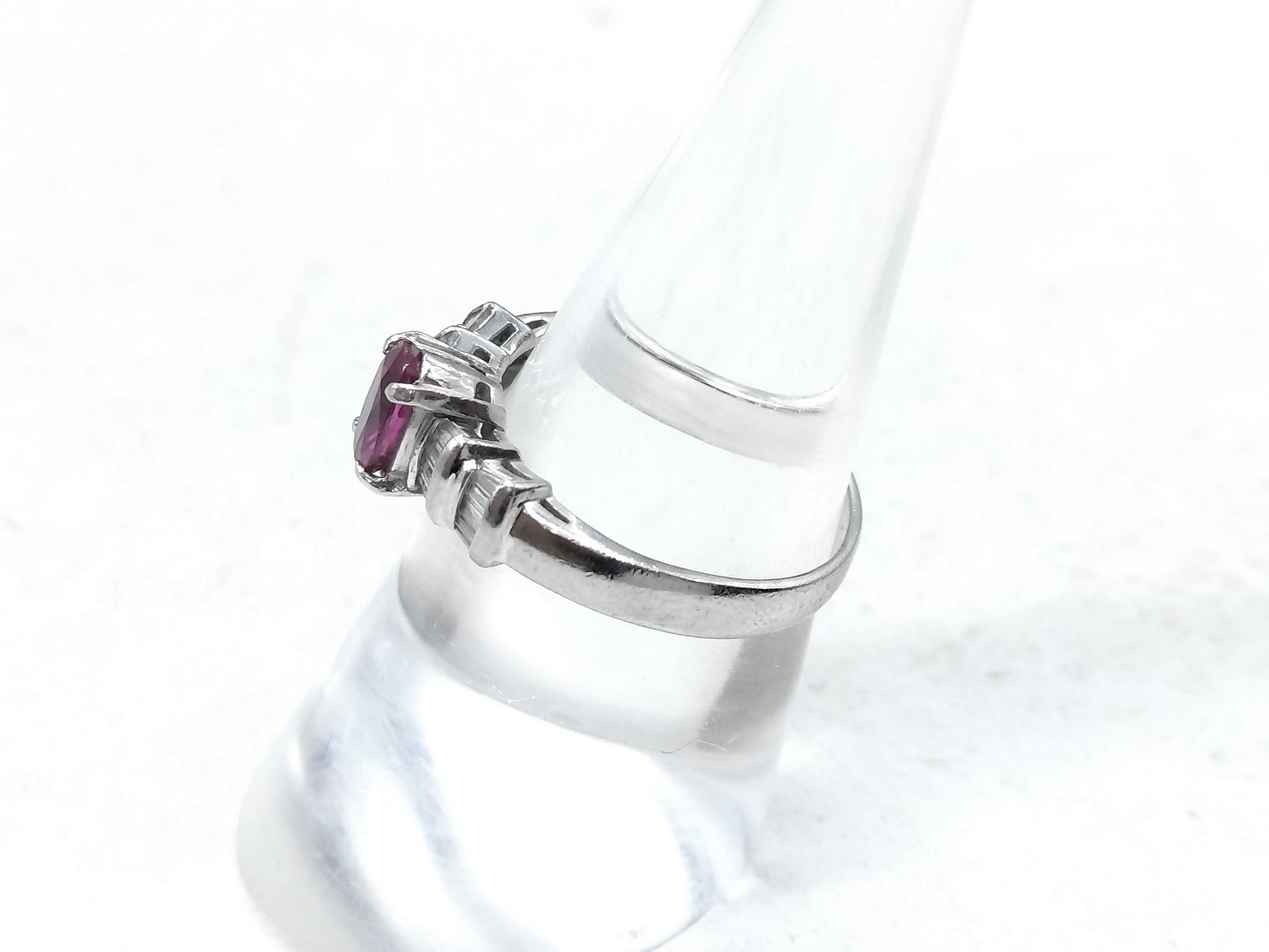 R0.81ct D0.29ct Pt900 4.8g Ring 