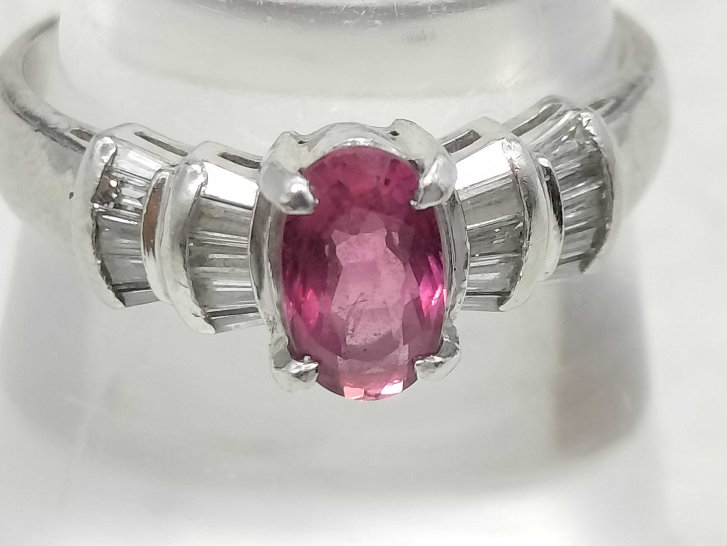 R0.81ct D0.29ct Pt900 4.8g Ring 