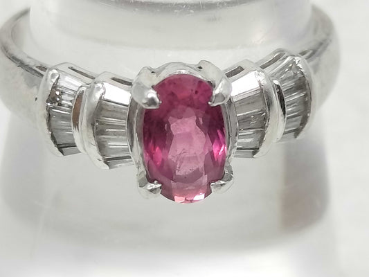 R0.81ct D0.29ct Pt900 4.8g Ring 