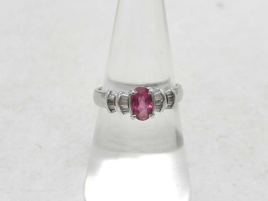 R0.81ct D0.29ct Pt900 4.8g Ring 