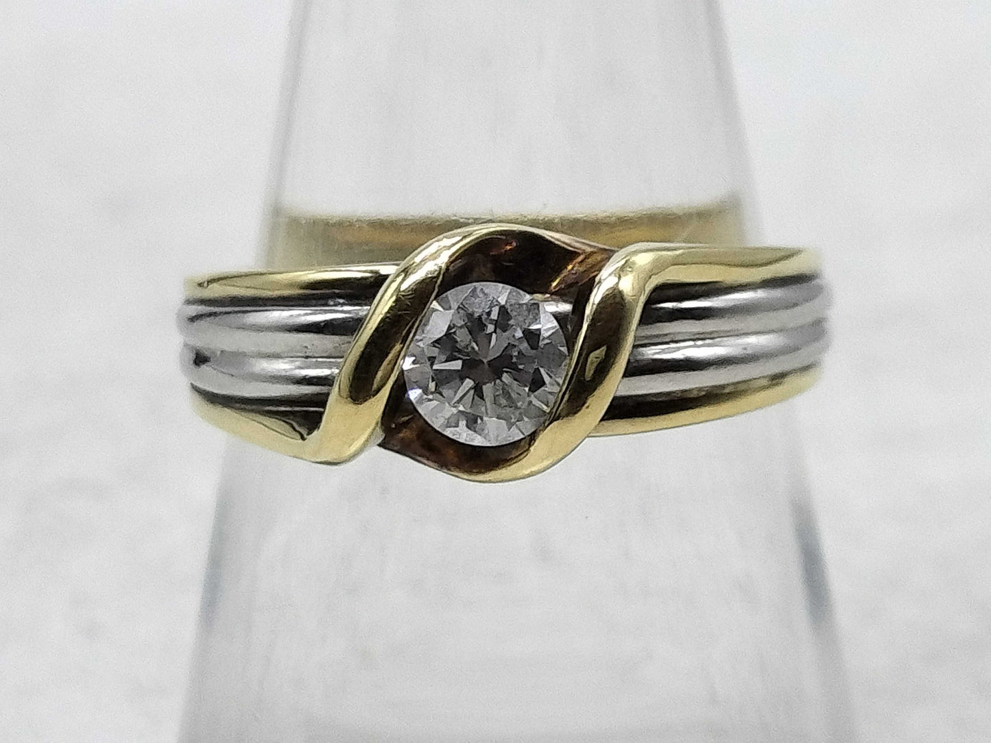 D0.32ct K18/Pt900 4.2g Ring 