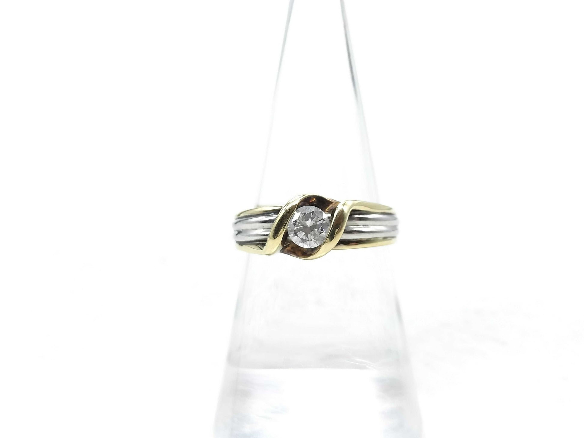 D0.32ct K18/Pt900 4.2g Ring 