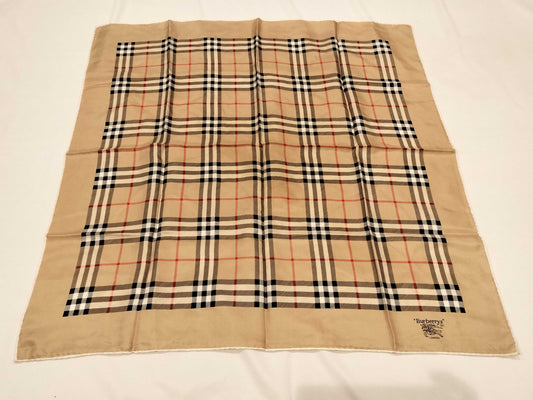 BURBERRY Silk Scarf Check Pattern Scarf