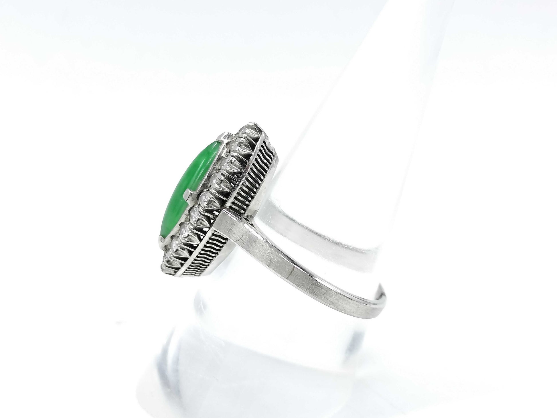 Jade D0.34ct Pt850 6.3g Ring 