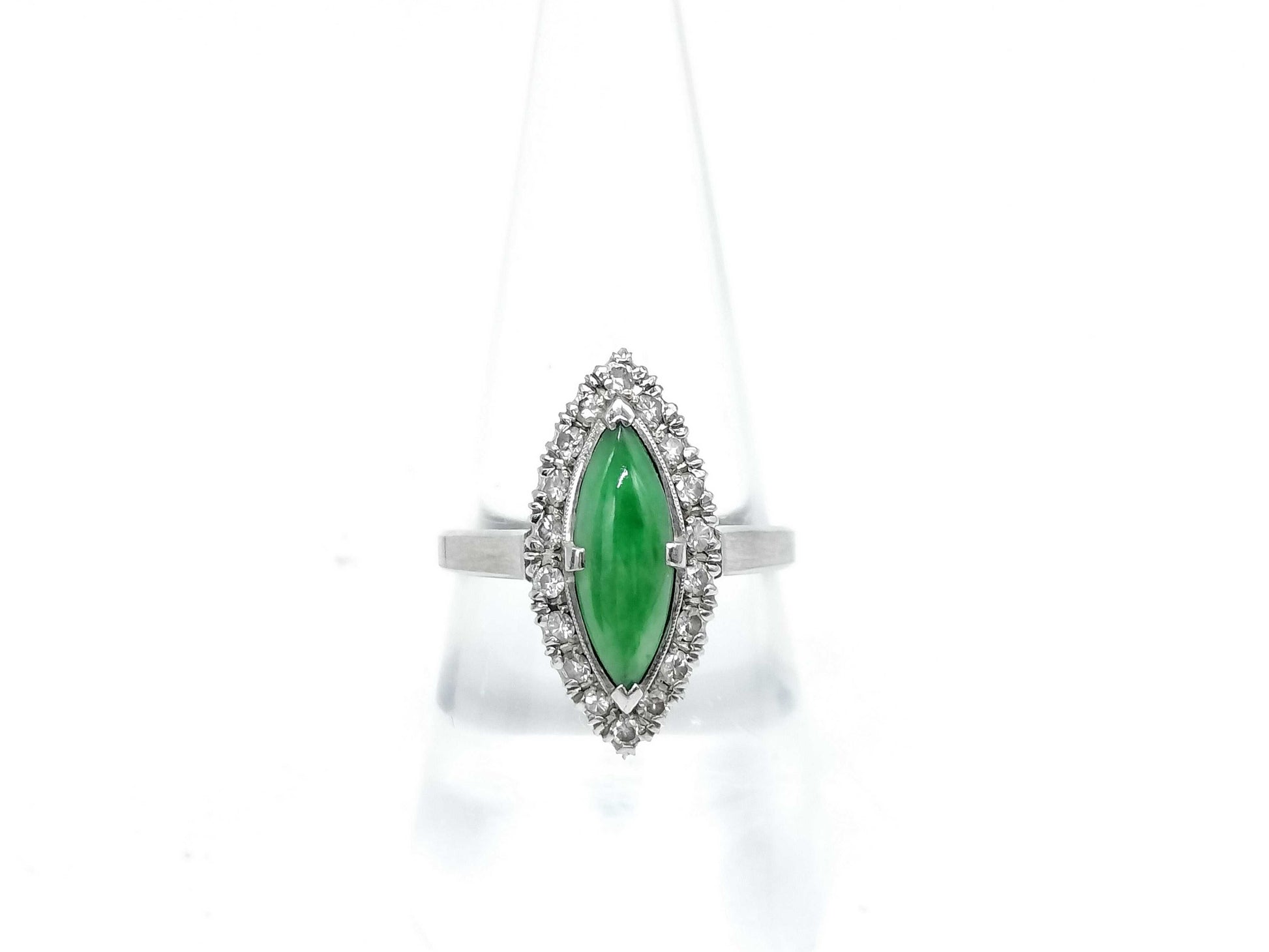Jade D0.34ct Pt850 6.3g Ring 