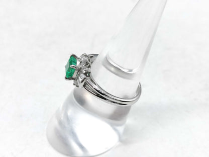 E0.74ct D0.41ct Pt850 5.1g Ring 