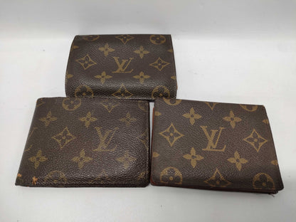 LOUIS VUITTON Monogram Folding Wallet, Pass Case, and 3-Piece Set