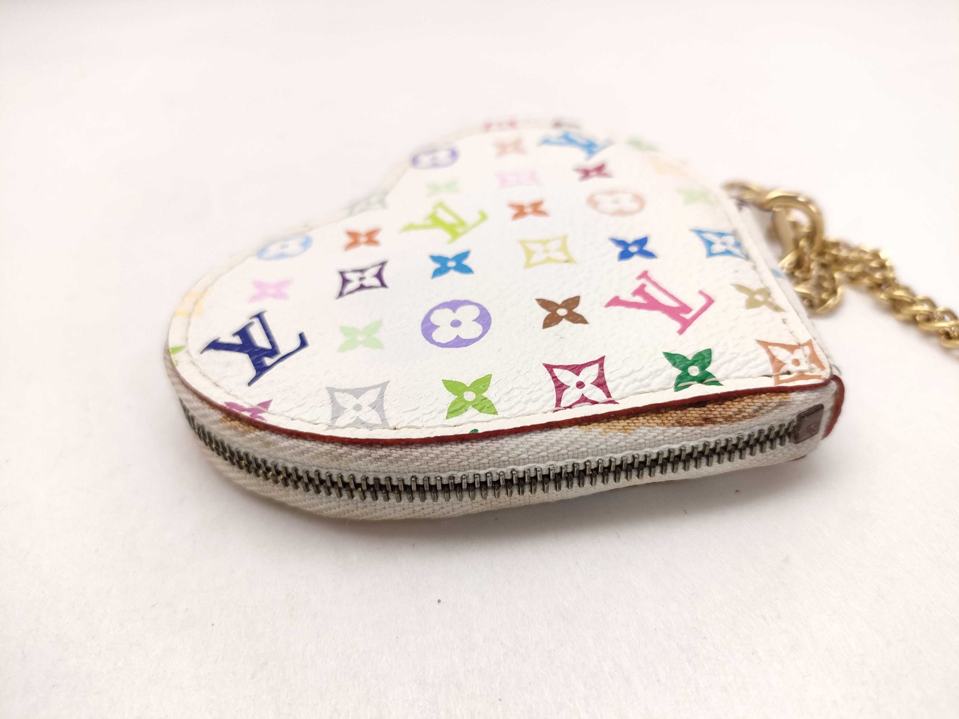 LOUIS VUITTON Monogram Multicolor Louis Vuitton Multi Porto Monacour Heart Bron TH0047 Coin Case
