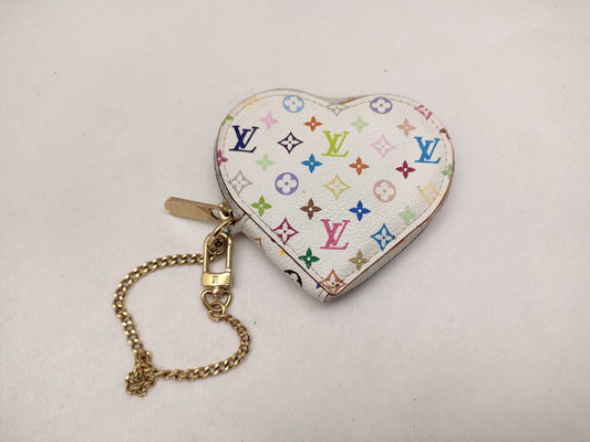 LOUIS VUITTON Monogram Multicolor Louis Vuitton Multi Porto Monacour Heart Bron TH0047 Coin Case