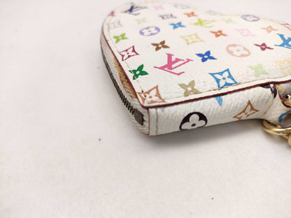 LOUIS VUITTON Monogram Multicolor Louis Vuitton Multi Porto Monacour Heart Bron TH0047 Coin Case