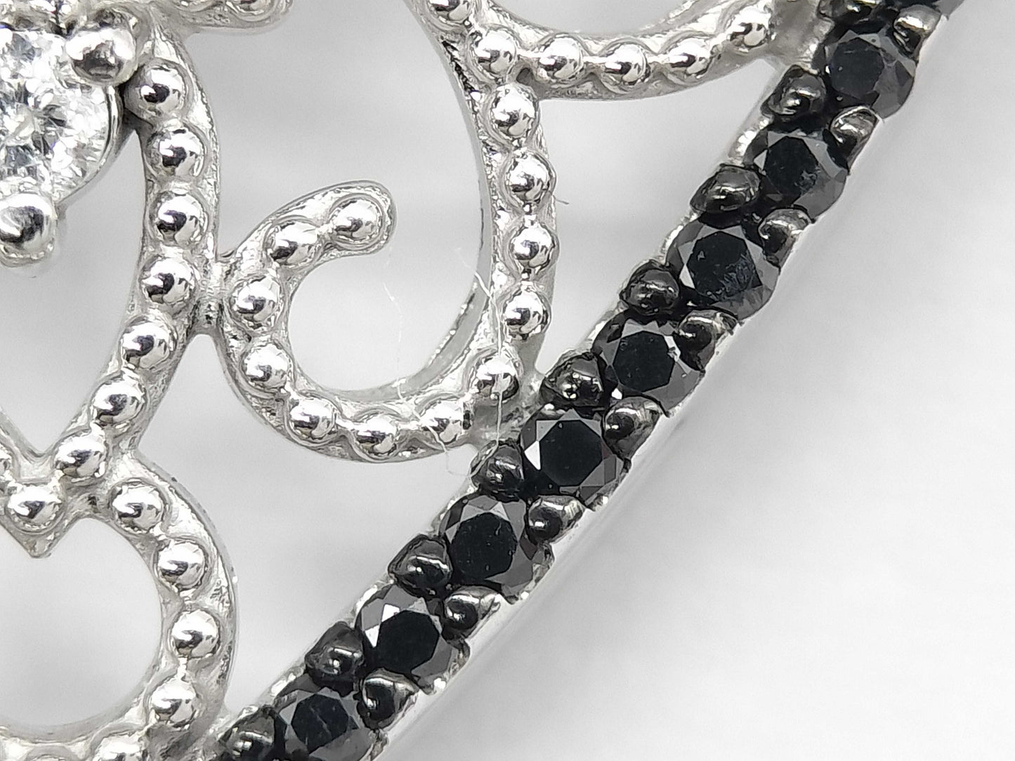 BLKD0.66ct D0.38ct K18WG 7.3g Necklace 