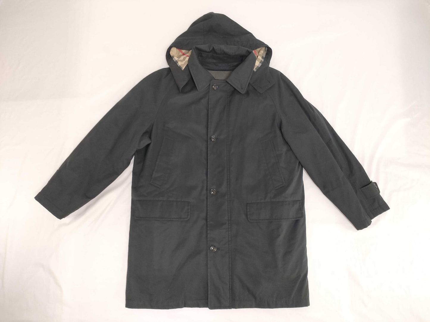 BURBERRY Hooded Coat with Check Lining