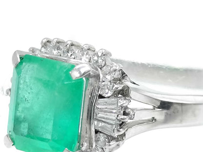 E2.23ct D0.37ct Pt900 5.5g Ring 