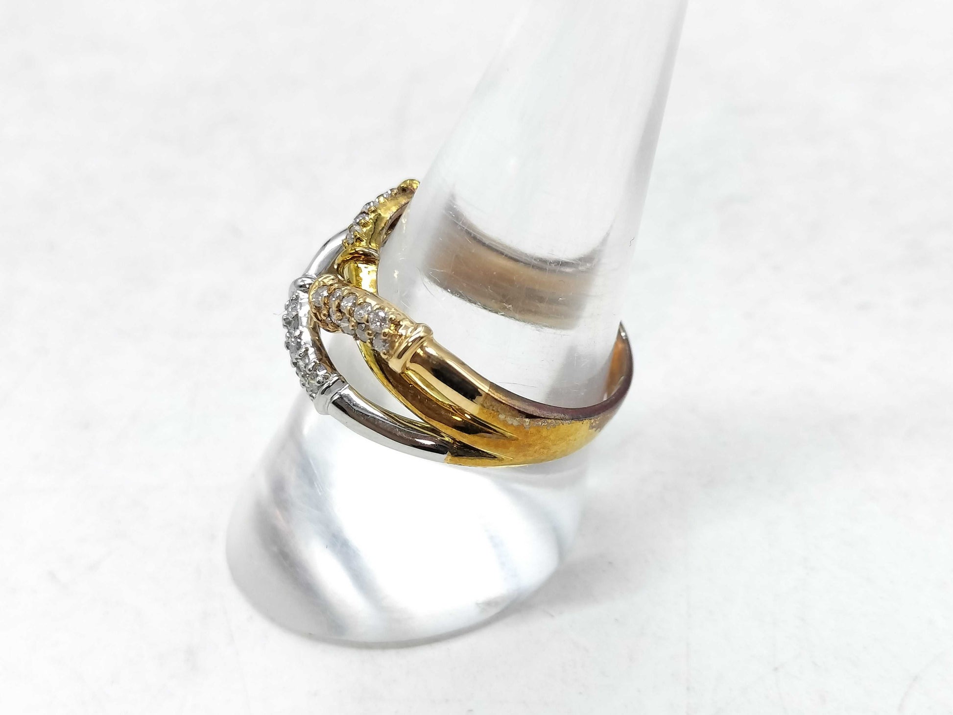 D0.30ct K18/Pt900 5.8g Ring 