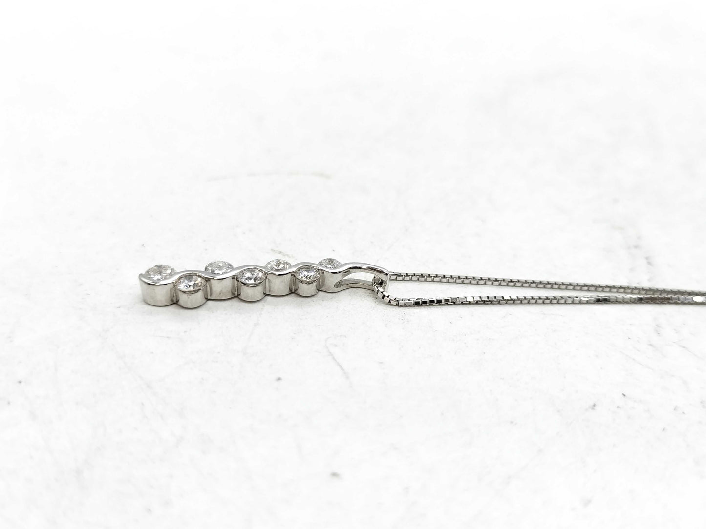 D0.55ct K18WG 3.7g Necklace 