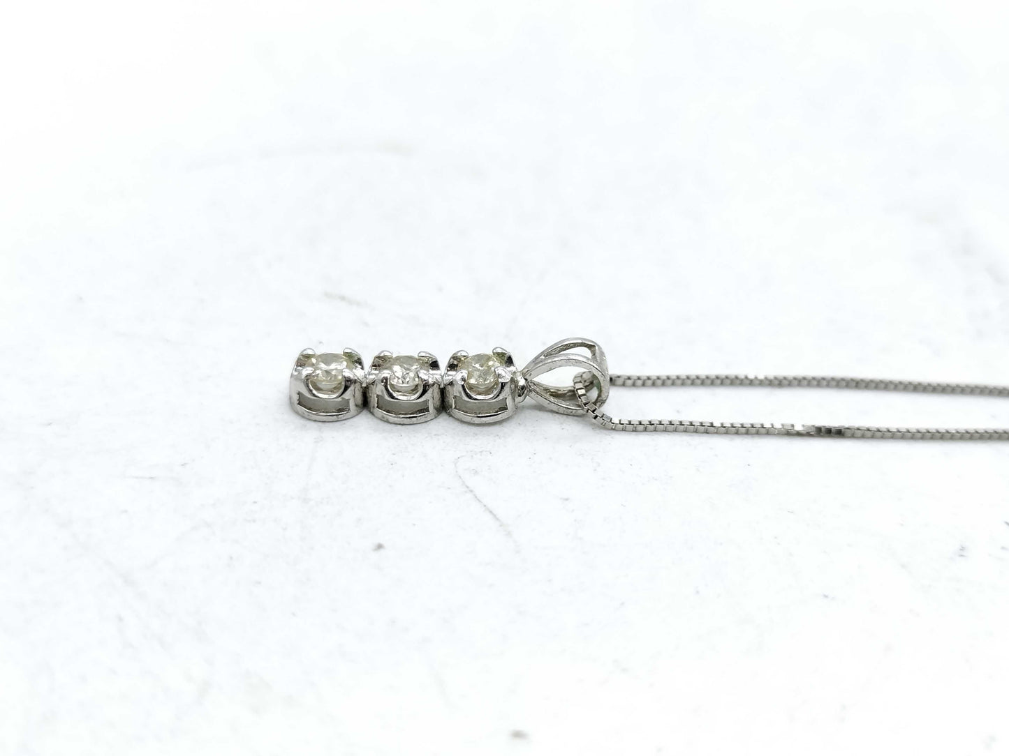 D0.25ct K18WG 1.3g Necklace 