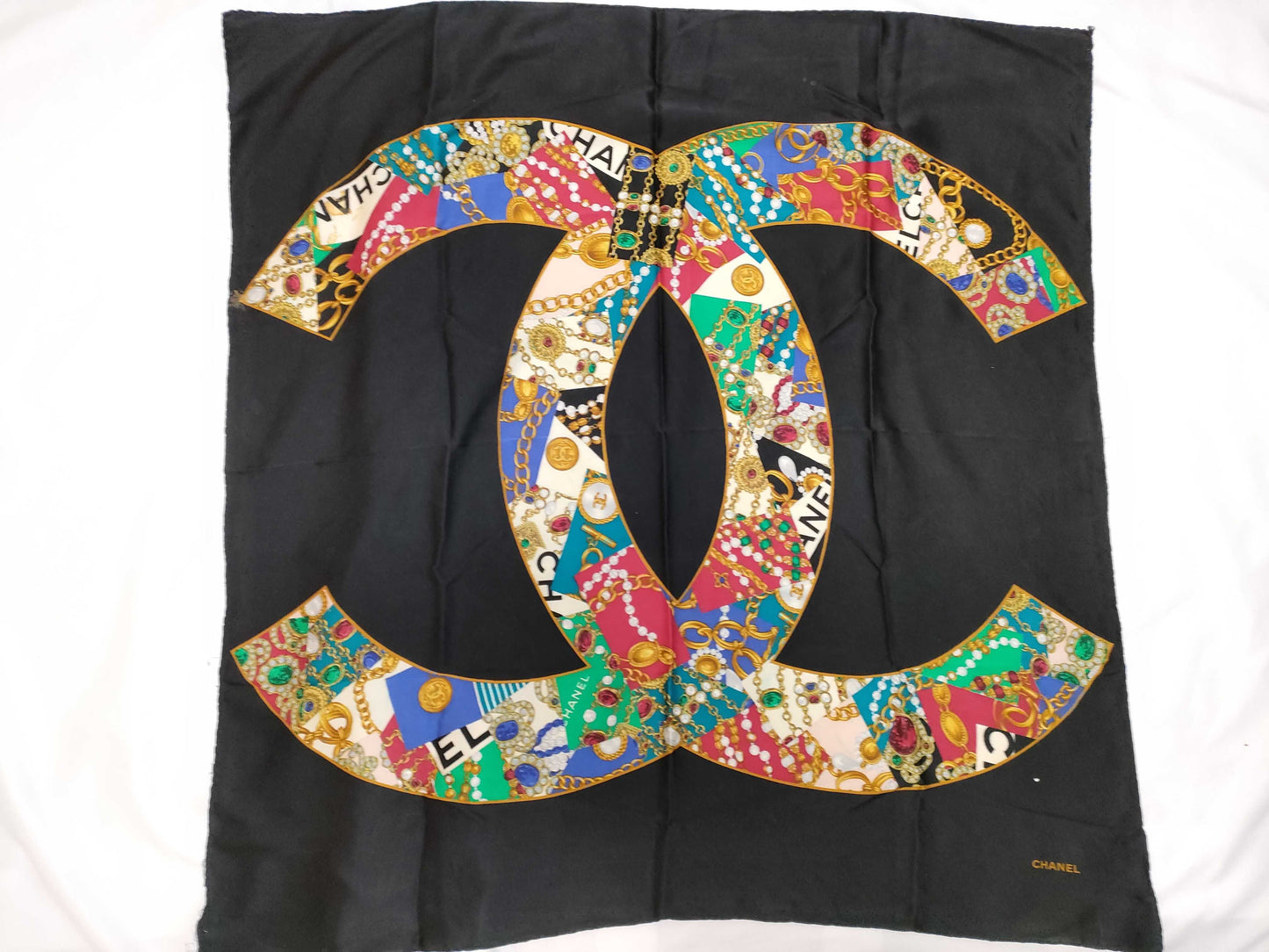 CHANEL CHANEL Coco Mark Jewelry Pattern Scarf Scarf