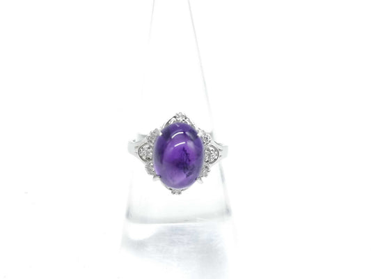 Amethyst D0.112ct Pt900 6.0g Ring 