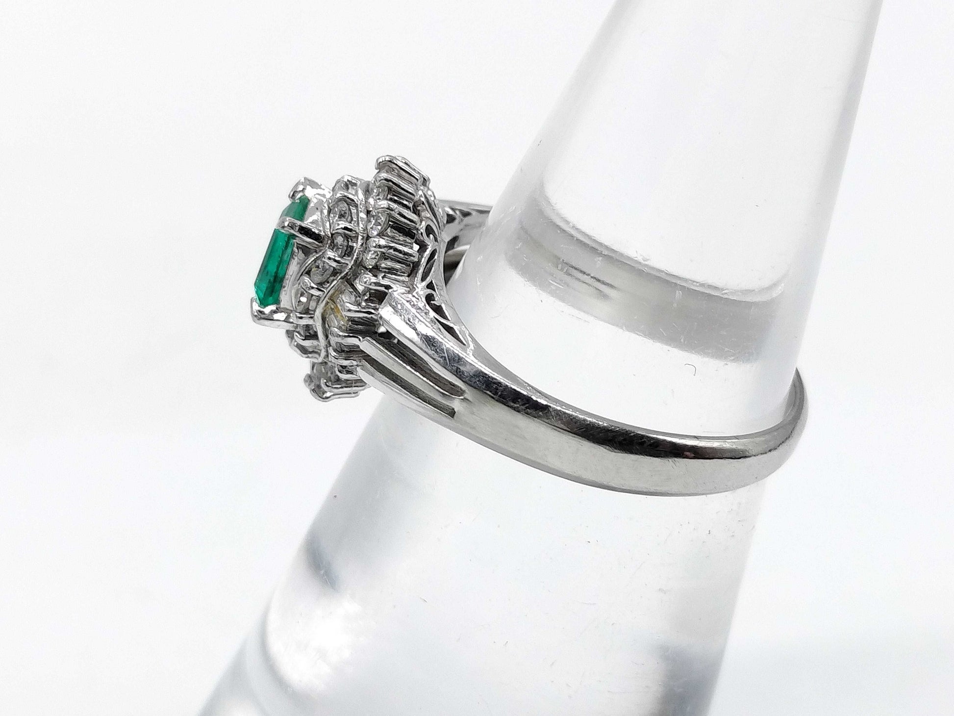 E0.20ct D0.35ct Pt900 4.6g Ring 