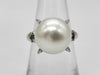 Pearl Ring 12.1mm Diameter, 0.31ct, Pt900, 9.8g