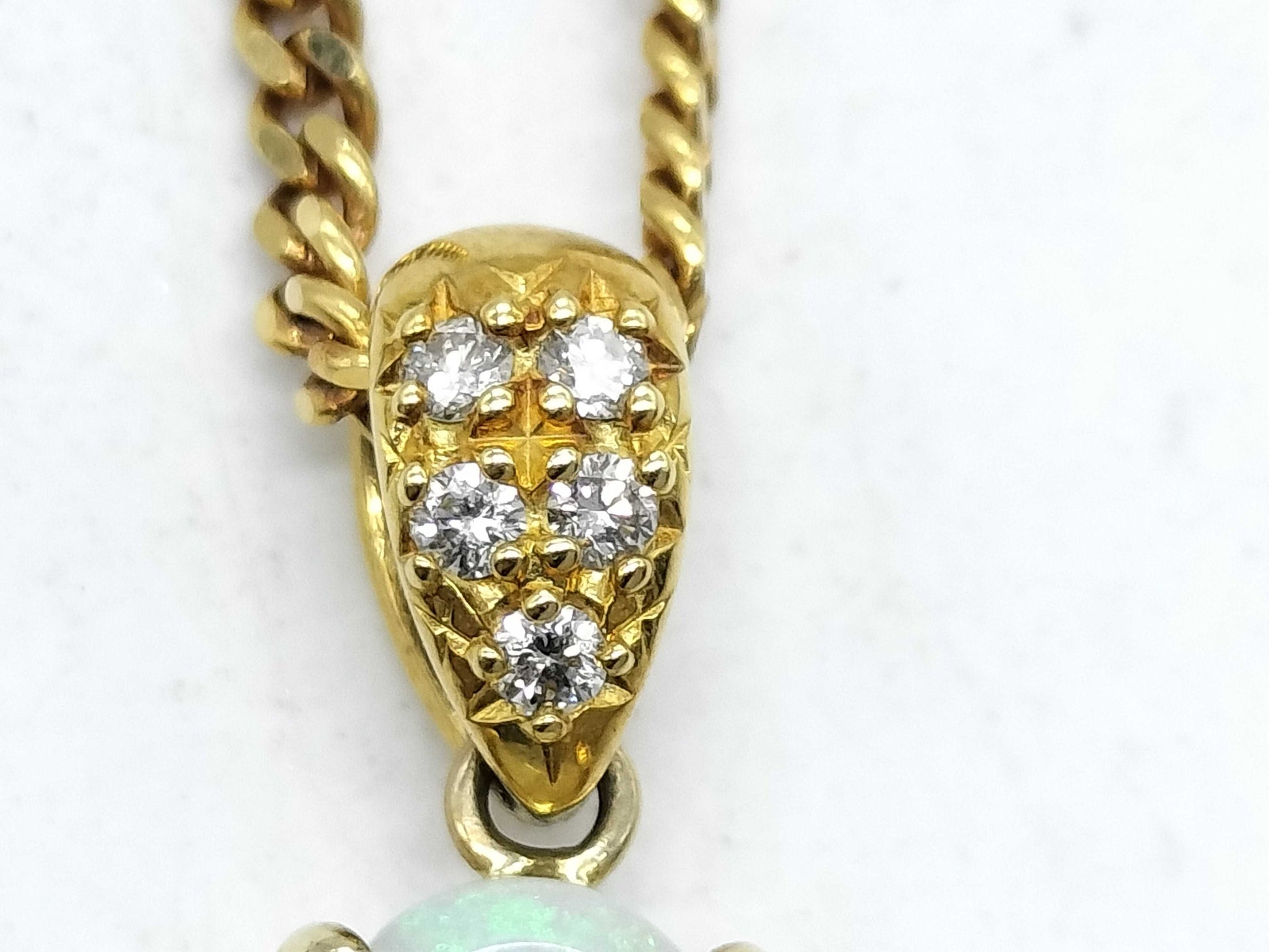 TASAKI Opal D0.06ct K18 6.7g Necklace 