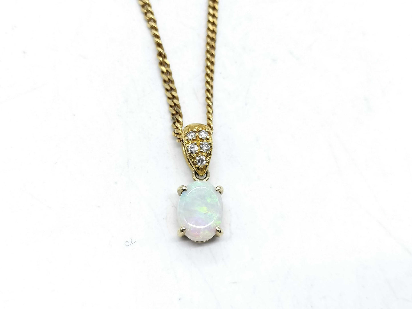 TASAKI Opal D0.06ct K18 6.7g Necklace 