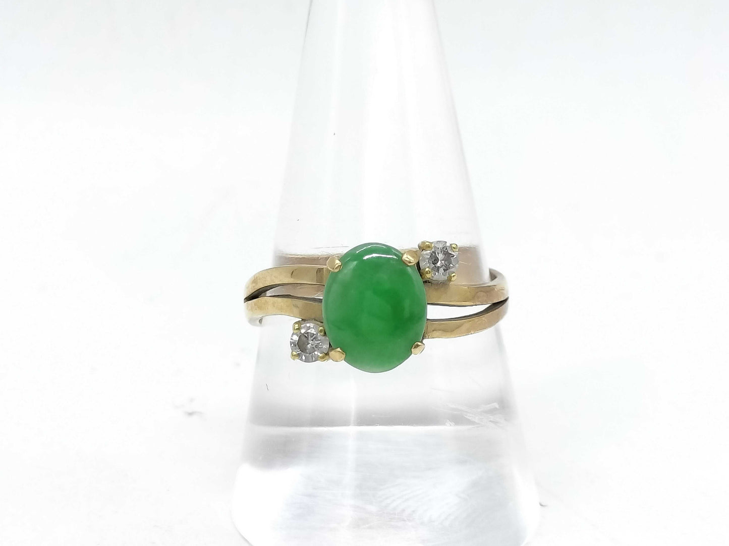 Jadeite and Diamond 18K Gold Ring 